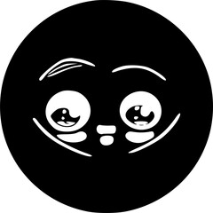 cartoon kawaii eyes and mouth. Cute emoticon emoji characters in Japanese manner. vector emotion smile cartoon, kawaii Japanese anime illustration