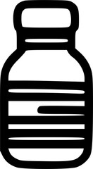 bottle of medicine outline icon. vector bottle of medicine in outline manner isolate on white background. component for web, game and medicine ad