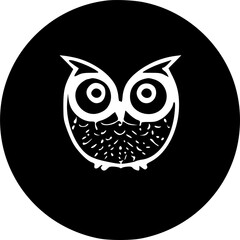 amusing owl black simple silhouette vector icon