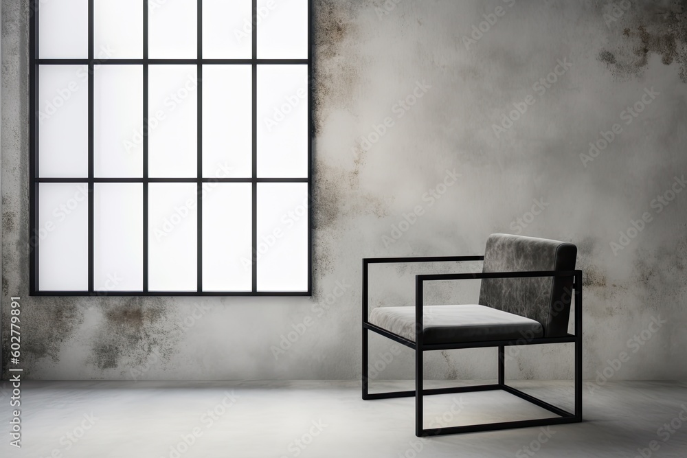 Aufkleber chair next to a window in a cozy room with a view generative ai