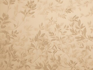 Beige Background with Subtle Leaf and Branch Pattern, AI Generated Image