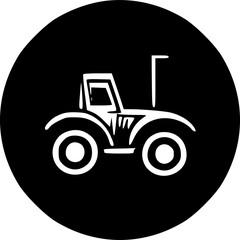 tractor icon, sign, symbol, vector, art