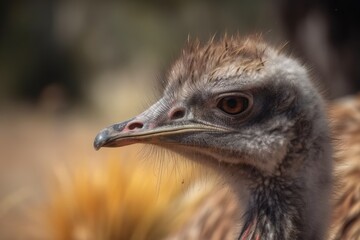 curious ostrich looking directly at the viewer Generative AI