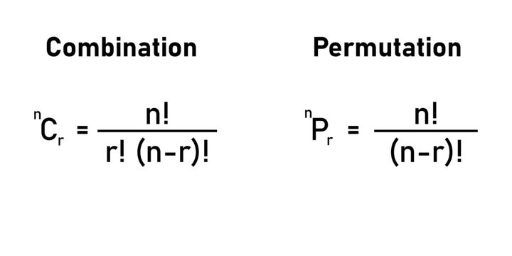 Permutation and combination formulas in mathematics.