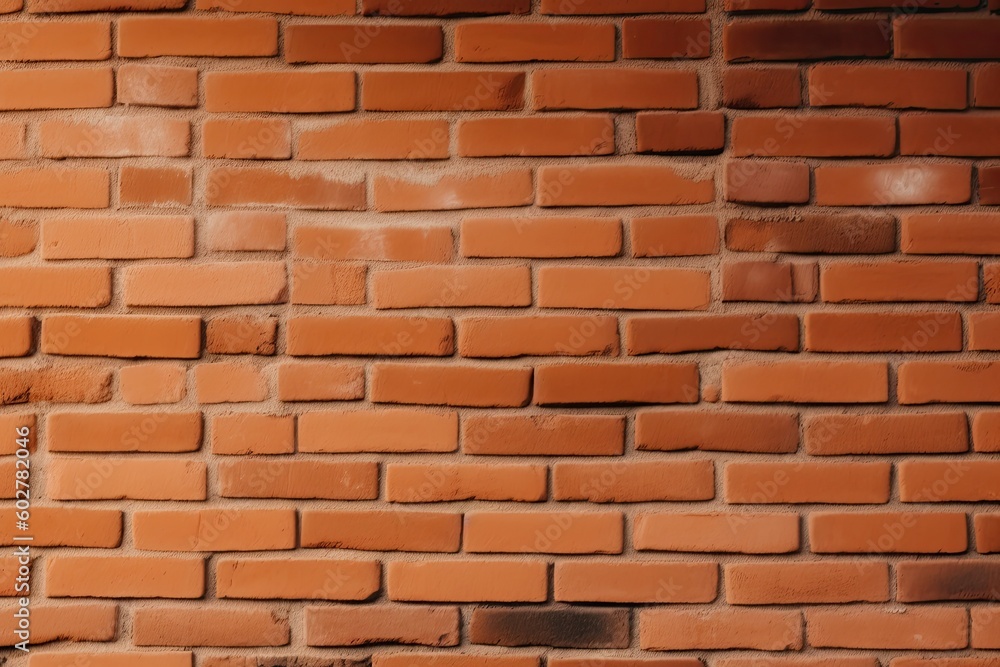 Poster detailed close-up of a brick wall showing the texture and color of the bricks generative ai
