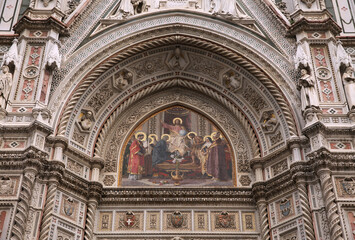 Exterior Cathedral of Santa Maria del Fiore, Duomo Firenze in Italy