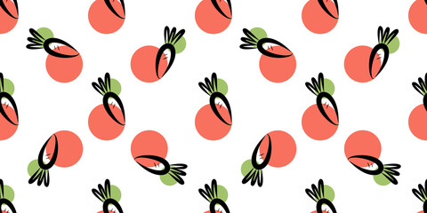 Linear pattern of orange carrots