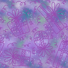 Festive gift box seamless present pattern for wrapping paper and fabrics and linens and kids clothes print