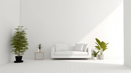 A Mockup of a Living Room With Space on the Wall for a Picture
