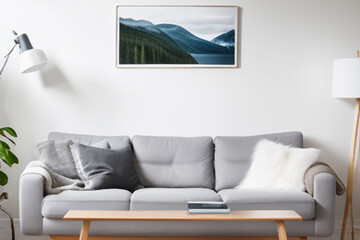 modern living room interior in light colors generative AI 