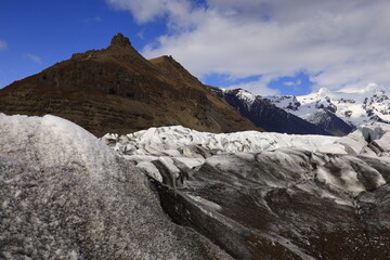 
View of a lake of Sv&iacute;nafellsj&ouml;kull which is a glacier in Iceland constituting a glacial tongue of Vatnaj&ouml;kull.