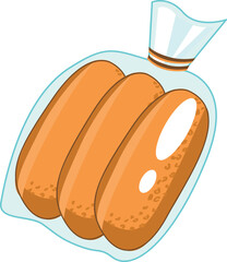 Full bread in bag illustration