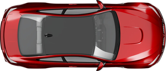 Top view of sports car