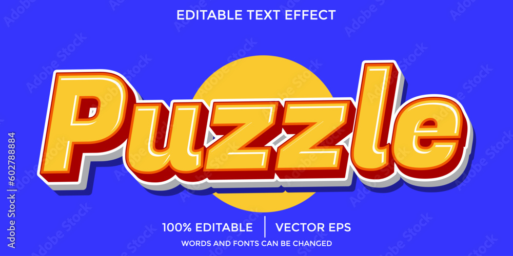 Poster puzzle 3d text effect and editable text effect