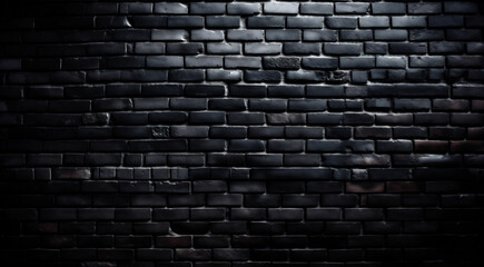 Plakat black brick wall, dark background for design