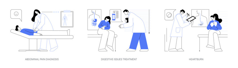 Gastroenterology abstract concept vector illustrations.