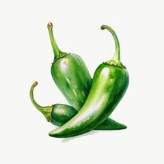 jalapeno green chili pepper isolated on a white background, generative ai