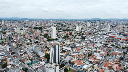 Visão aérea da área urbana da cidade de Mogi das Cruzes, São Paulo, Brasil