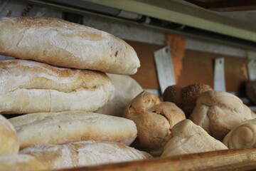 Many types of fresh bread