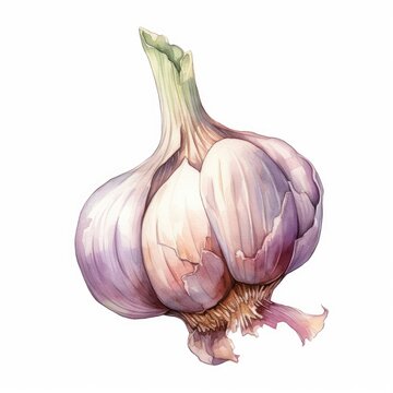 garlic isolated on white background, generative ai