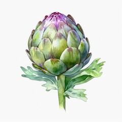 Obraz premium artichoke isolated on a white background, generative ai