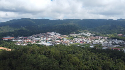 Fototapeta na wymiar Visão aérea da serra da cidade de Mogi das Cruzes, SP, Brasil.