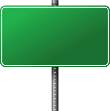 Blank Green Road Sign Illustration