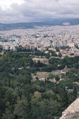 Fototapeta na wymiar The temple of hephaestus in Athens Greece seen from above 