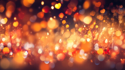 Bokeh background, circles flare sparks.