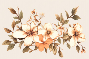 branch.with flowers. illustration