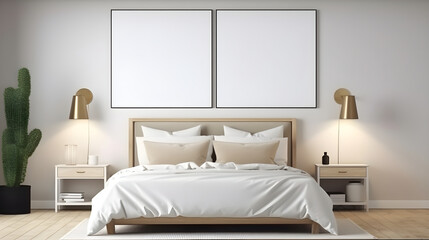 Minimalist Interior of modern interior desige 3D rendering, generative ai