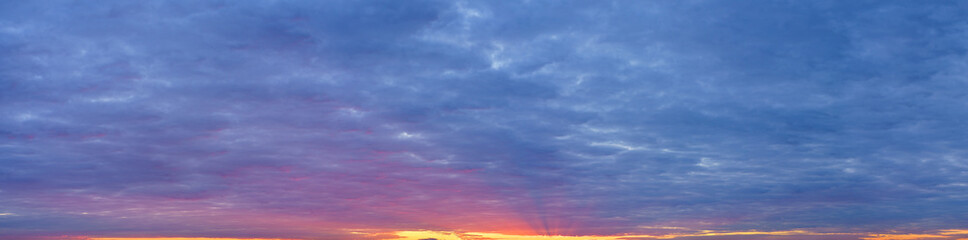 Natural background: dramatic sky at sunset