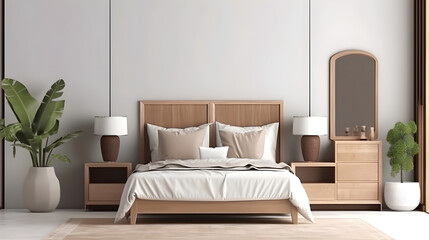 Minimalist Interior of modern interior desige 3D rendering, generative ai