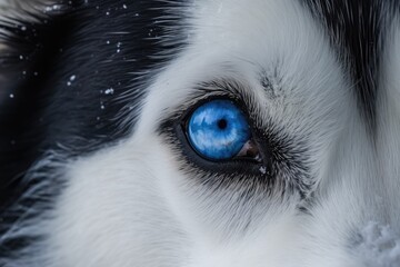 close up of a blue-eyed dog Generative AI