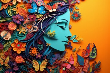 Abstract person made of paper, handmade. Ecology concept. AI generated, human enhanced.