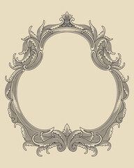 antique engraving frame monochrome style, Vector vintage illustation
