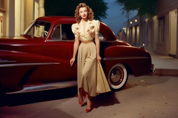 Fashion show in retro vintage style. AI generated, human enhanced