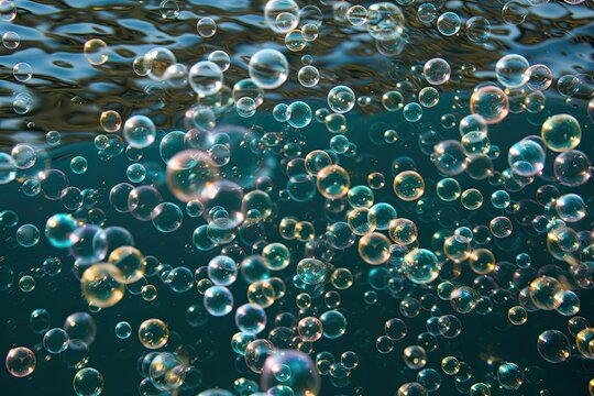 colorful bubbles floating in the sky Generative AI