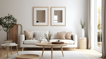 Obraz na płótnie Canvas Minimalist Interior of modern interior desige 3D rendering, generative ai
