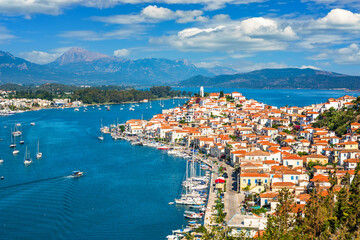 Greek town Poros at sunny day, Greece - 602796838