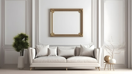 Minimalist Interior of modern interior desige 3D rendering, generative ai