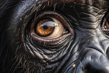 close up of gorilla eye generative ai