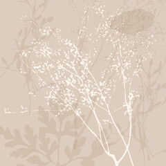 Fototapeta premium Delicate vector pattern wild flowers botanical background