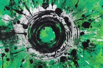 an abstract painting in shades of black and green Generative AI