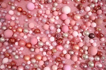 beautiful pearl necklace with shades of pink, brown, and white pearls Generative AI
