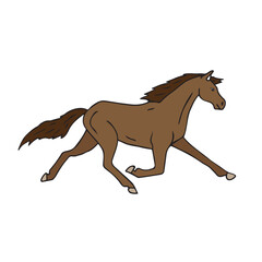 Vector hand drawn doodle sketch colored trotter horse isolated on white background