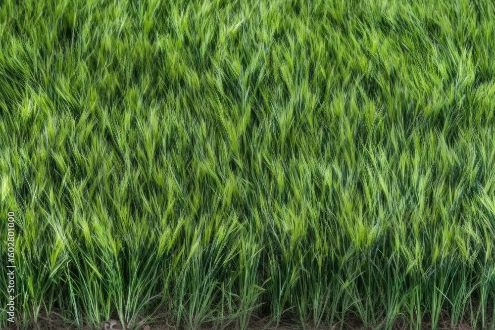 Poster grassy field with a foreground of dirt and soil generative ai