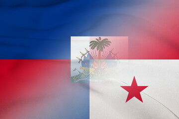 Obraz na płótnie Canvas Haiti and Panama government flag international negotiation PAN HTI