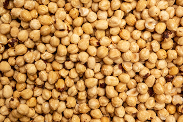 light kernels nuts hazelnut close-up, full frame