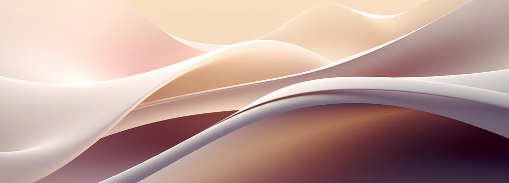 Abstract Background with Silky Soothing Waves in Pink, Beige,, AI Generative